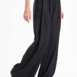 Lightweight And Breathable Deep Black Set With Maxi Button Down And Palazzo Pants