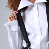 Liza Black Ultra-Fine Virgin Wool Suspenders