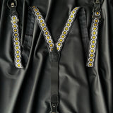 Sicily Lemon Yellow Floral Patterned Silk Suspenders