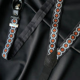 Sicily Lava Orange Floral Etna Patterned Silk Suspenders