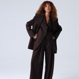Broadway 3-Piece Monica Tailored Virgin Wool Suit in Dark Coffee