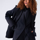 Broadway 3-Piece Liza Tailored Virgin Wool Suit in Deep Black