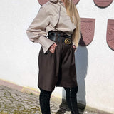 Broadway Monica Virgin Wool Bermuda Shorts in Coffee Brown