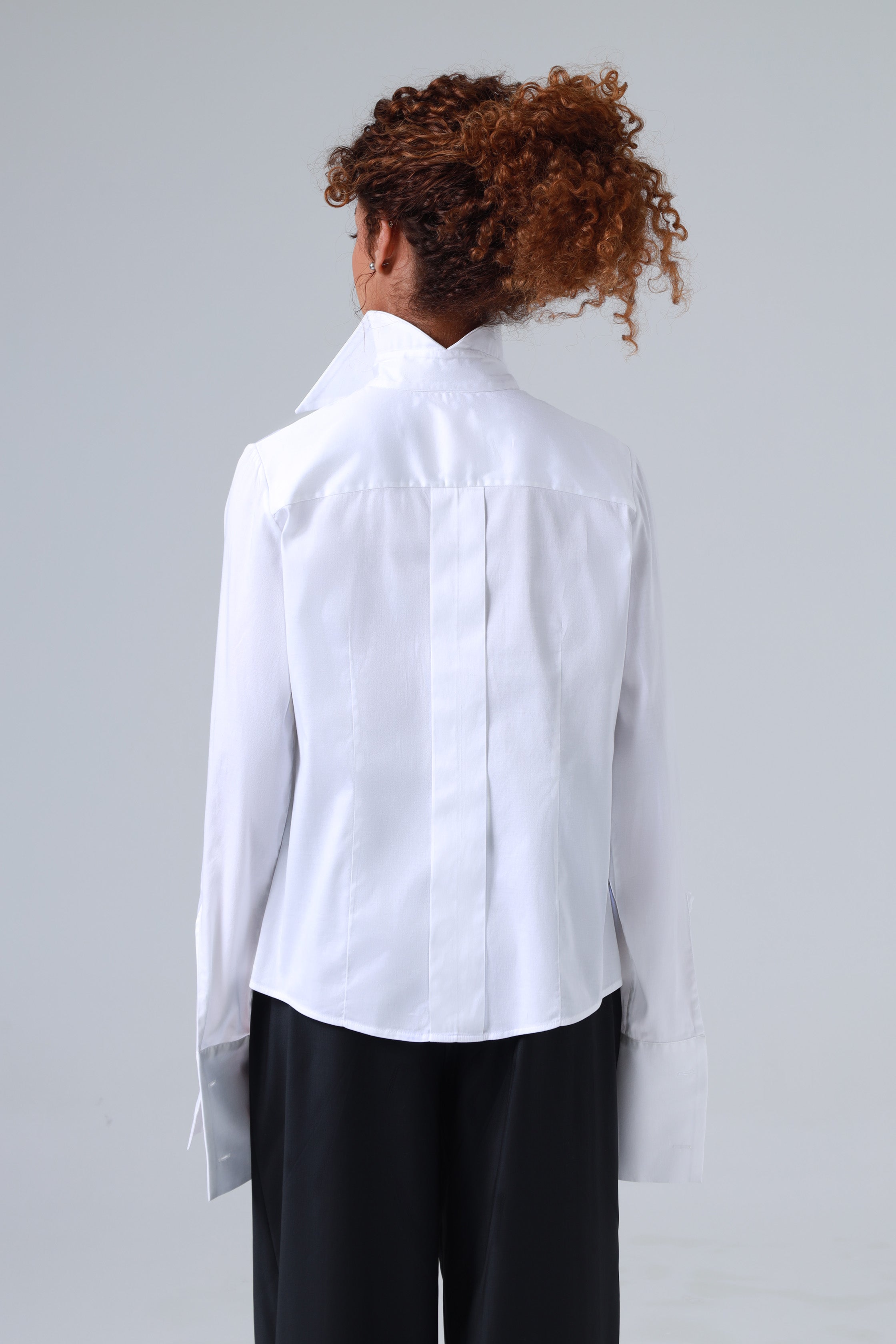 Imperiosa Classic White Cotton Shirt with French Cuffs M-L Imperiosa Classic White Cotton Shirt with French Cuffs M-L