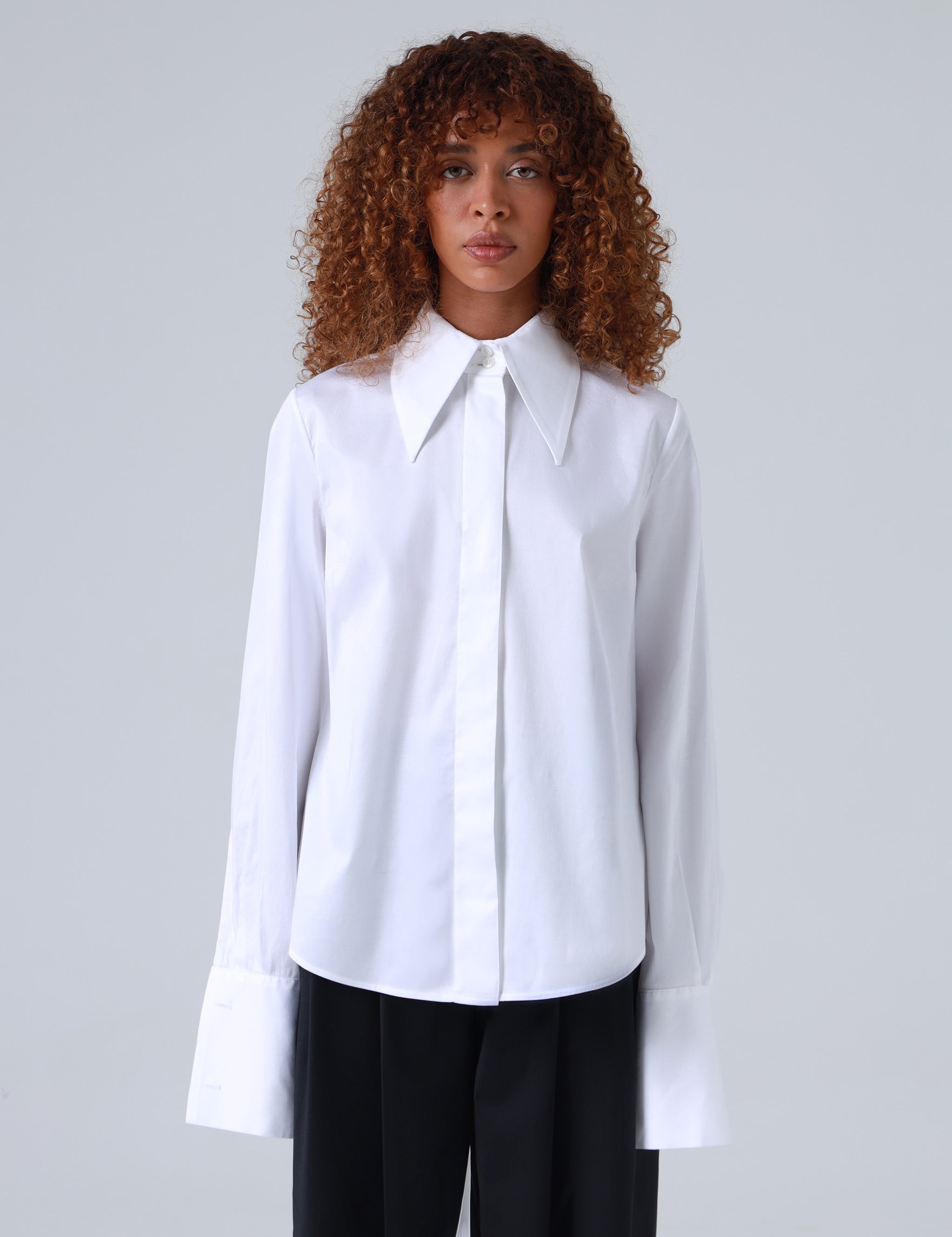 Imperiosa Classic White Cotton Shirt with French Cuffs M-L