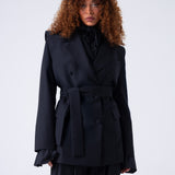Broadway 3-Piece Liza Tailored Virgin Wool Suit in Deep Black