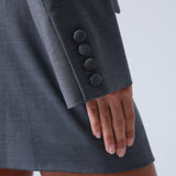 Broadway Sophia Double-Breasted Virgin Wool Blazer in Grey