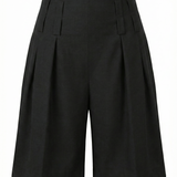 Broadway Liza Virgin Wool Bermuda Shorts in Dark Black