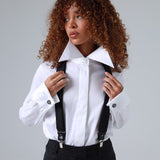 Liza Black Ultra-Fine Virgin Wool Suspenders