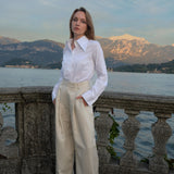 Taormina Linen-Blend Wide-Leg Pants