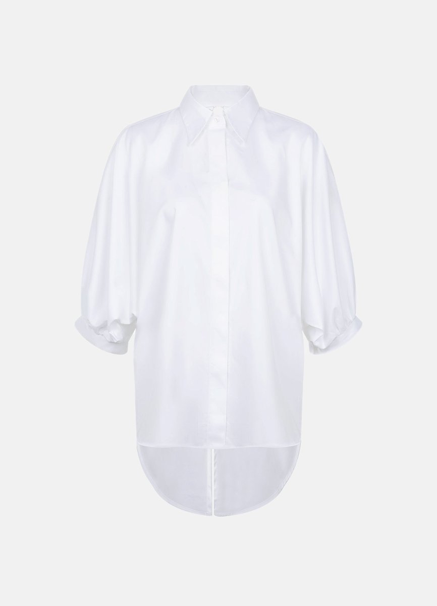 Puff sleeves women's white shirt